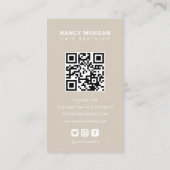 Carte De Visite Braids Calligraphy Script Photo Collage Beige  (Dos)