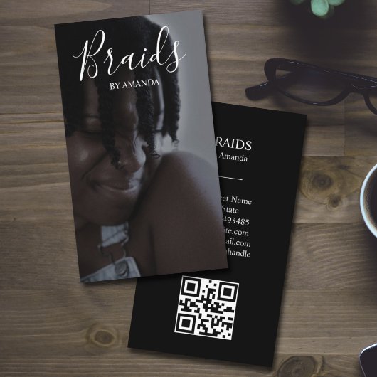 Carte De Visite Braids de luxe Afro American Hairtsylist QR Code
