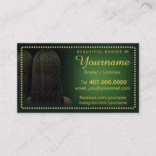 Carte De Visite Braids de salon Locticician Hair Braider