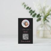 Carte De Visite Braids Hair Discount Loyalty QR Code Black Pink (Debout devant)