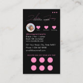 Carte De Visite Braids Hair Discount Loyalty QR Code Black Pink (Dos)
