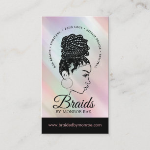 Carte De Visite Braids Hair Styliste Braider Beautician Salon Busi