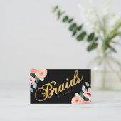 Carte De Visite Braids or Script Calligraphie Aquarelle Florale (Debout devant)