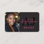 Carte De Visite Braids Stylist Branding Photo QR Code (Devant)