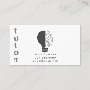 Carte De Visite Brain de lumière Enseignant enseignant Tutor