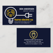 Carte De Visite Branche à ampoule Électricien de câblage électriqu (Devant / Derrière)