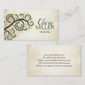 Carte De Visite branche Abstraite de l'arbre tourbillon (Devant / Derrière)