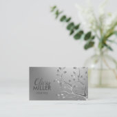 Carte De Visite Branche Arbre argenté (Debout devant)