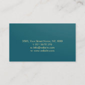 Carte De Visite Branche Arbre d'or sur Turquoise (Dos)