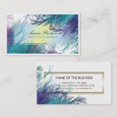 Carte De Visite Branche d'arbre de coiffeur de maquilleur de paon (Devant / Derrière)