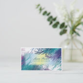 Carte De Visite Branche d'arbre de coiffeur de maquilleur de paon (Debout devant)