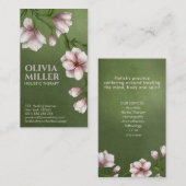 Carte De Visite Branche de fleurs de Magnolia (Devant / Derrière)