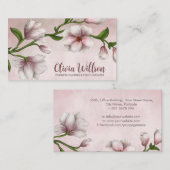 Carte De Visite Branche de fleurs de Magnolia (Devant / Derrière)
