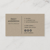 CARTE DE VISITE BRANCHE DE FOLIAGE EUCALYPTUS GREEN KRAFT WATERCOL (Dos)