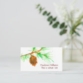 Carte De Visite Branche de l'aquarelle de l'arbre du pin (Debout devant)