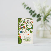 Carte De Visite Branche de tourbillon d'aquarelle Abstraite (Debout devant)