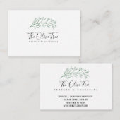 Carte De Visite Branche d'olivier (Devant / Derrière)