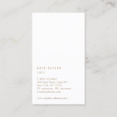 Carte De Visite Branche Feuille simple moderne chic or (Dos)