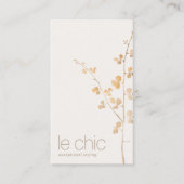 Carte De Visite Branche Feuille simple moderne chic or (Devant)