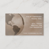 Carte De Visite Branche globale des Amériques de commerce (Dos)