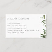 Carte De Visite Branche minimaliste d'olivier (Dos)