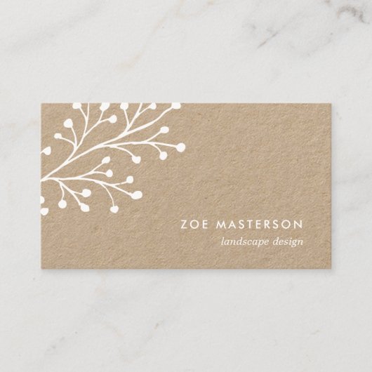 Carte De Visite Branche minimaliste | Kraft (Devant)