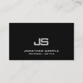 Carte De Visite Branché Moderne Propre Élégant Monogramme Plain (Devant)