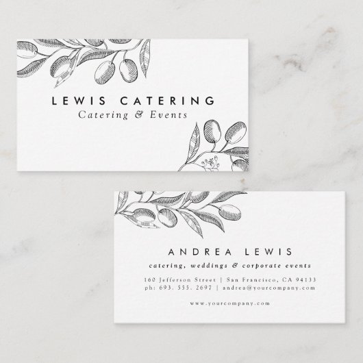 Carte De Visite Branche Olive (Devant / Derrière)