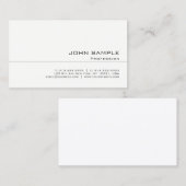 Carte De Visite Branché Propre Professionnel Créatif Élégant Blanc (Devant / Derrière)