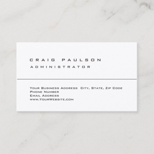 Carte De Visite Branché Propre Simple Design Simple (Devant)