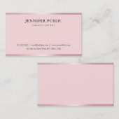Carte De Visite Branché Rosegold Moderne Élégant Simple Modèle (Devant / Derrière)