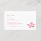 Carte De Visite Branche simple d'aquarelle rose artistique (Dos)