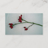 Carte De Visite Branche verte avec de minuscules fruits rouges con (Dos)