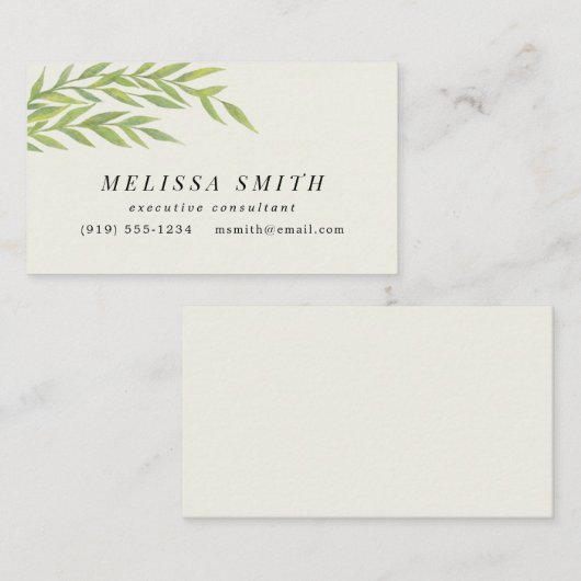 Carte De Visite Branche verte simple (Devant / Derrière)