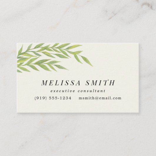 Carte De Visite Branche verte simple (Devant)