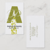 Carte De Visite Branche Zen Ginkgo Grandes OEuvres de la nature (Devant / Derrière)