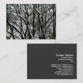 Carte De Visite Branches avec Neige, Mini Photo (Devant / Derrière)