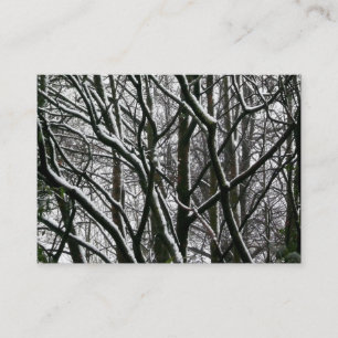 Carte De Visite Branches avec Neige, Mini Photo