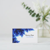 Carte De Visite Branches Classieuses Bleues et Blanches (Debout devant)