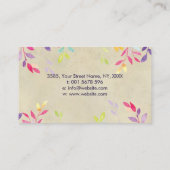 Carte De Visite Branches d'aquarelle sur papier vintage (Dos)