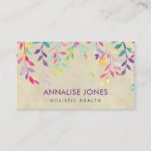 Carte De Visite Branches d'aquarelle sur papier vintage (Devant)