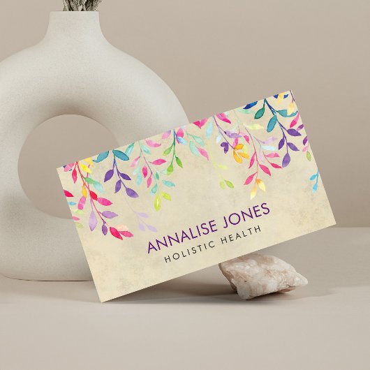 Carte De Visite Branches d'aquarelle sur papier vintage