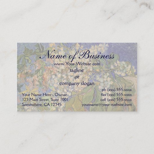Carte De Visite Branches de châtaignes florissantes par Vincent va (Devant)