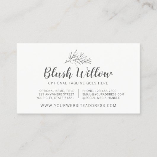 Carte De Visite Branches de feuilles botaniques modernes de couleu (Dos)