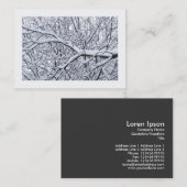 Carte De Visite Branches de neige (bordé) (Devant / Derrière)