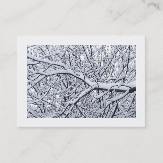 Carte De Visite Branches de neige (bordé) (Devant)
