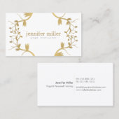 Carte De Visite BRANCHES FLORALES en OR (Devant / Derrière)