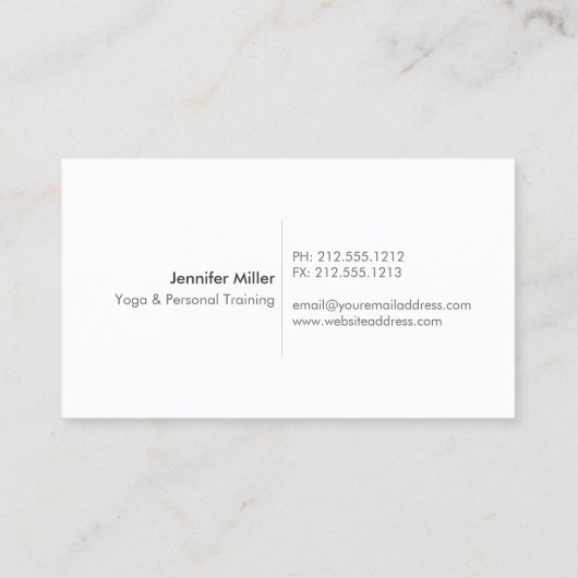 Carte De Visite BRANCHES FLORALES en OR (Dos)