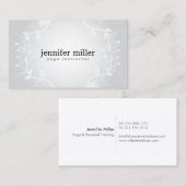 Carte De Visite BRANCHES FLORALES sur ARRIÈRE - PLAN GRIS (Devant / Derrière)