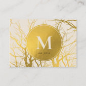 Carte De Visite Branches Gold Tree Beige Monogram Professional (Devant)